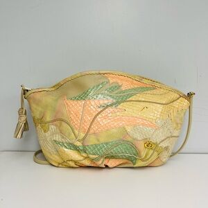 Vintage Pastel Abstract Snakeskin Shoulder Bag by CARLO FIORI